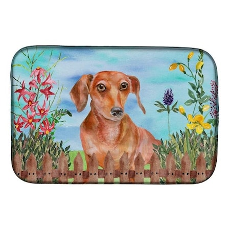 Carolines Treasures Carolines Treasures CK1269DDM Red Dachshund Spring Dish Drying Mat CK1269DDM
